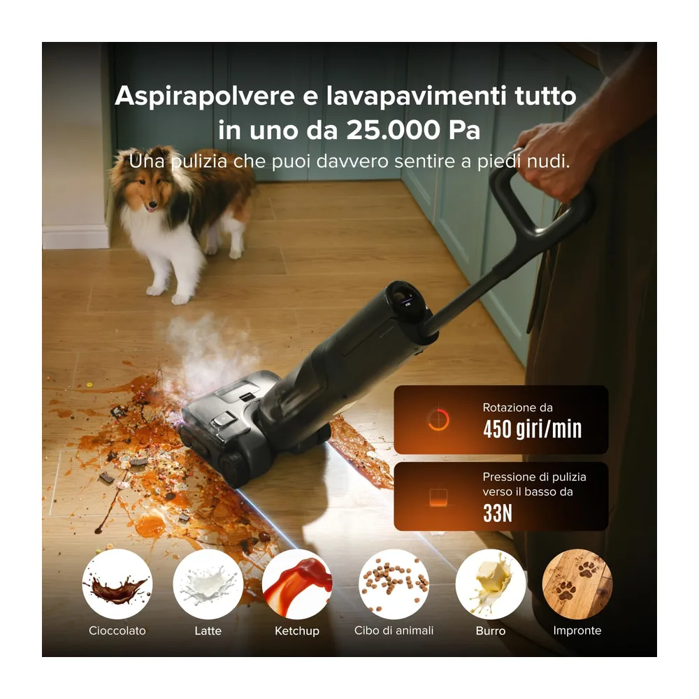 roborock F25 Steam Set Aspirapolvere Lavapavimenti a Vapore Senza Fili — 4