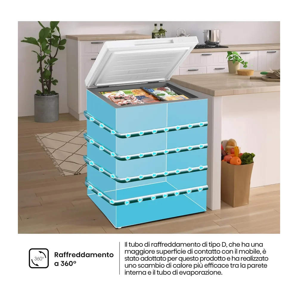 Hisense FT145N1AWE NUOVO Congelatore a pozzo 141 litri — 4