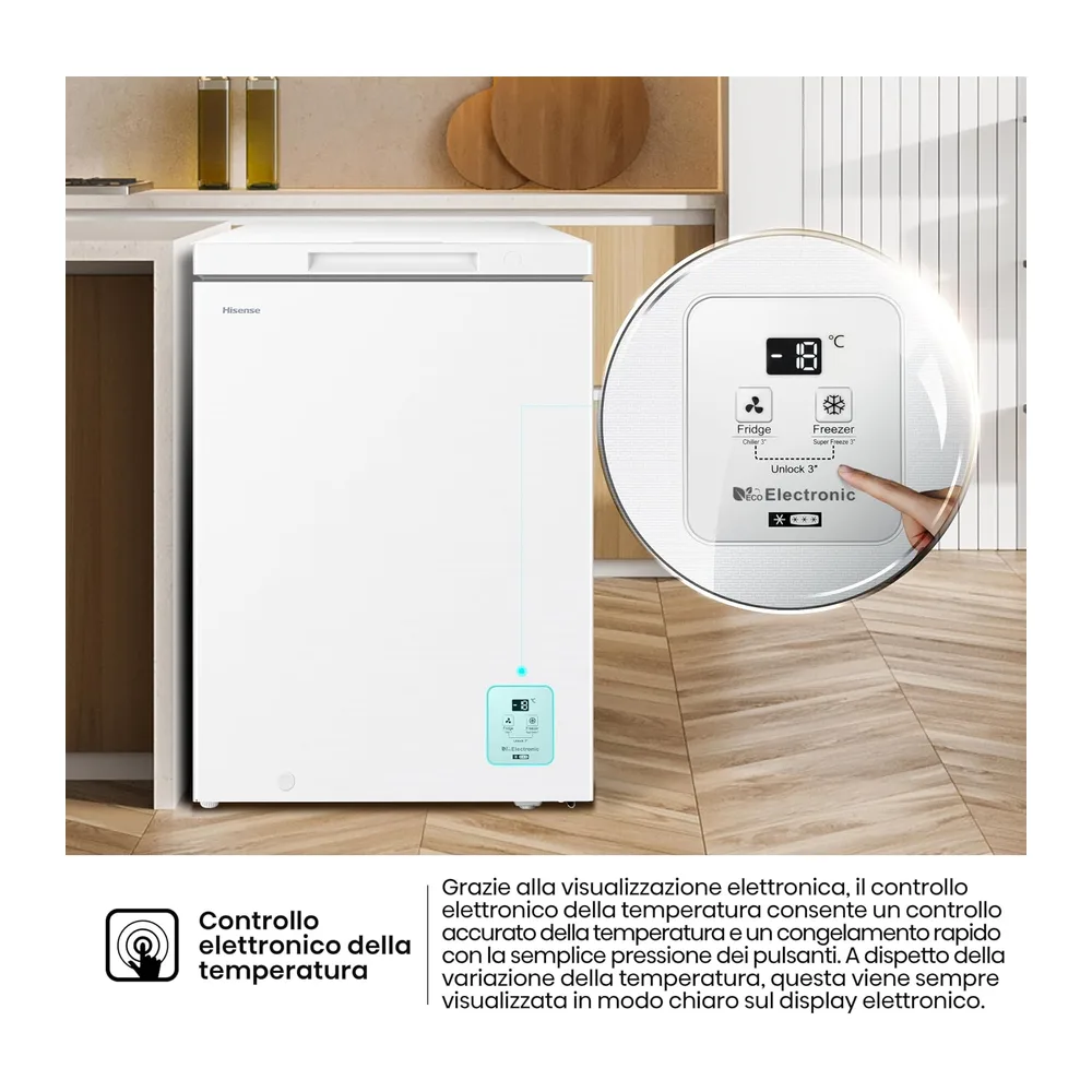 Hisense FT145N1AWE NUOVO Congelatore a pozzo 141 litri — 6