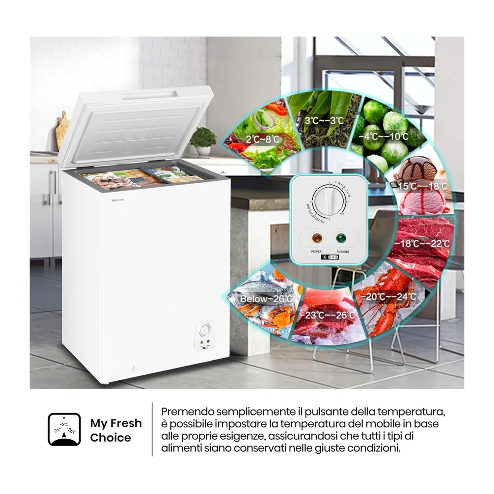 Hisense FT100N1BWE NUOVO Congelatore a Pozzetto con capacità 97 litri — 5