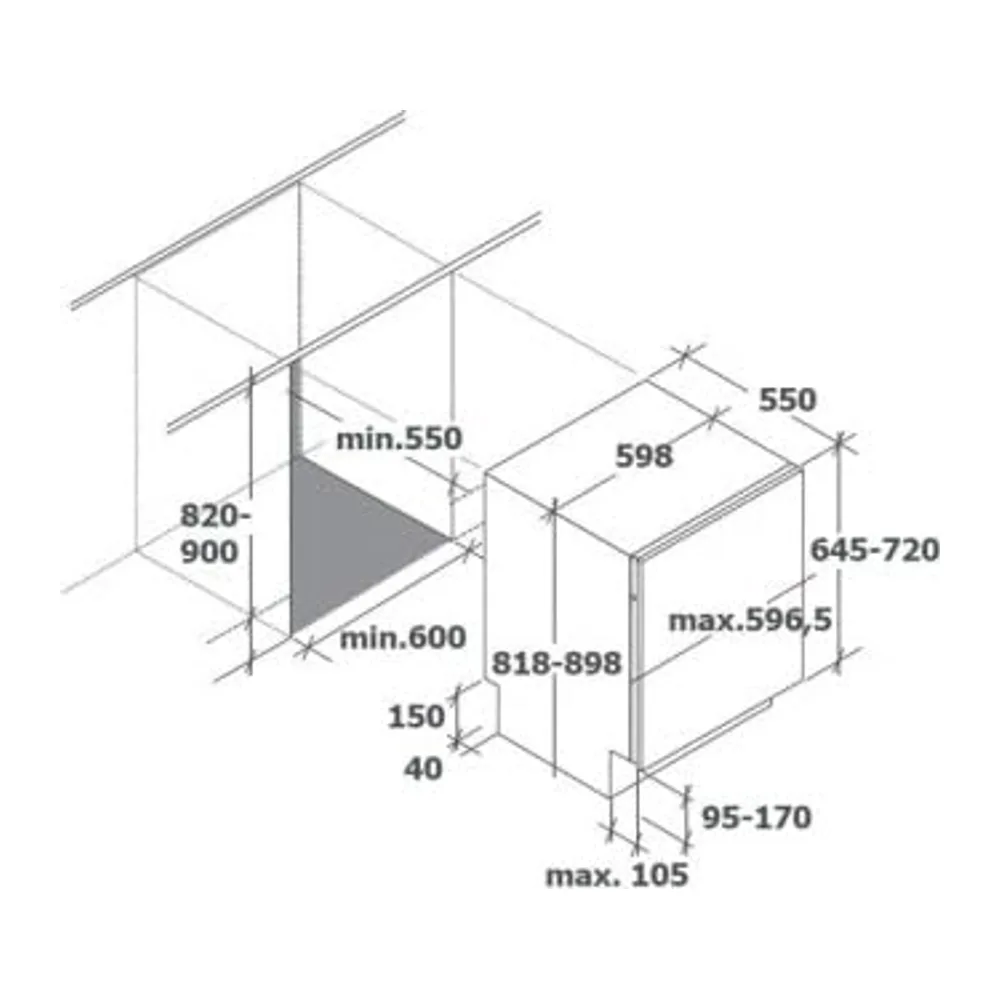 CIMC E0W 3E53 RapidO' - Lavastoviglie da Incasso 60 cm, 13 Coperti, a Scomparsa Totale, Classe energetica C — 2