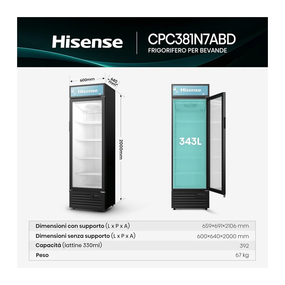 Hisense CPC381N7ABD Frigorifero commerciale per bevande — 2