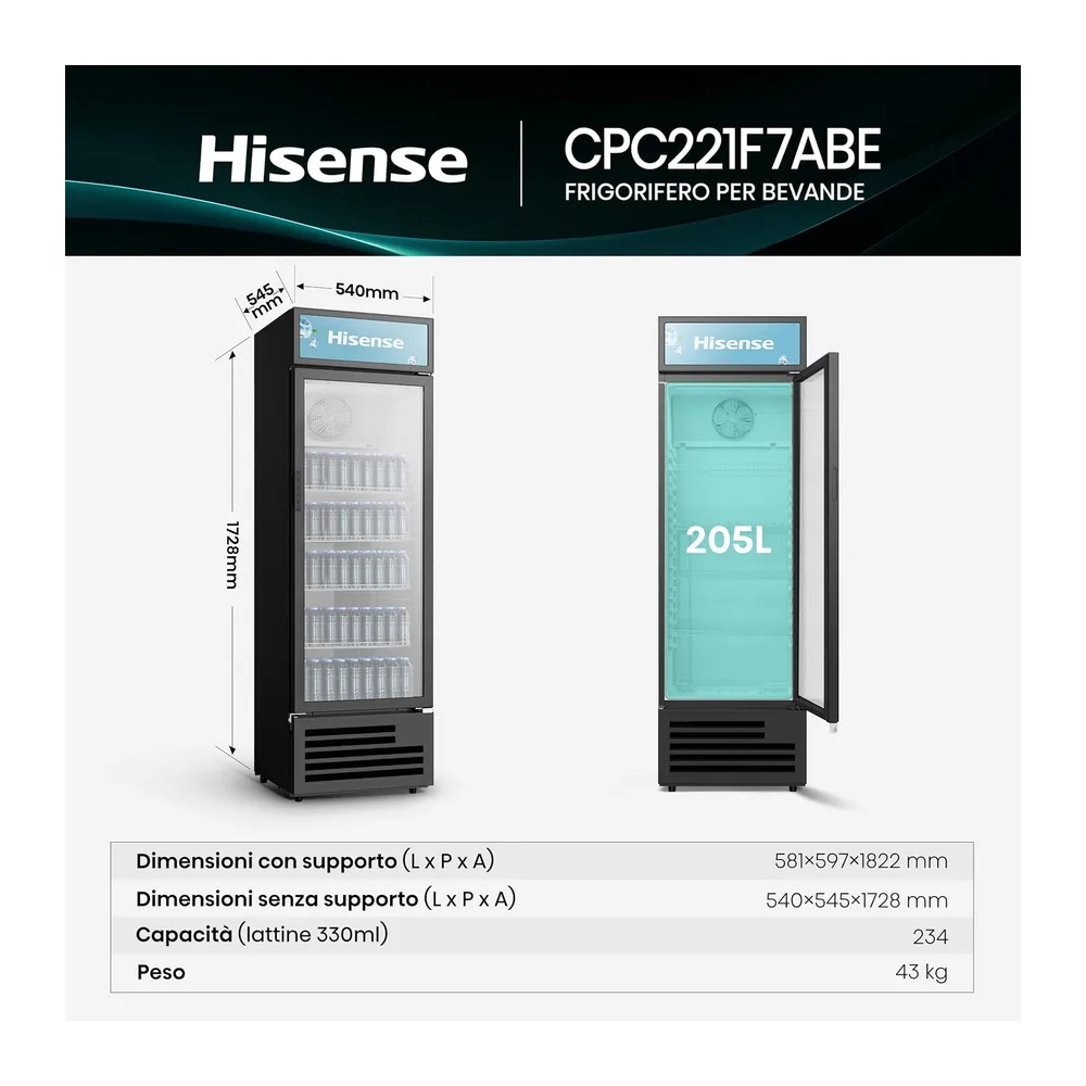 Hisense CPC221F7ABE Frigorifero commerciale bevande — 2