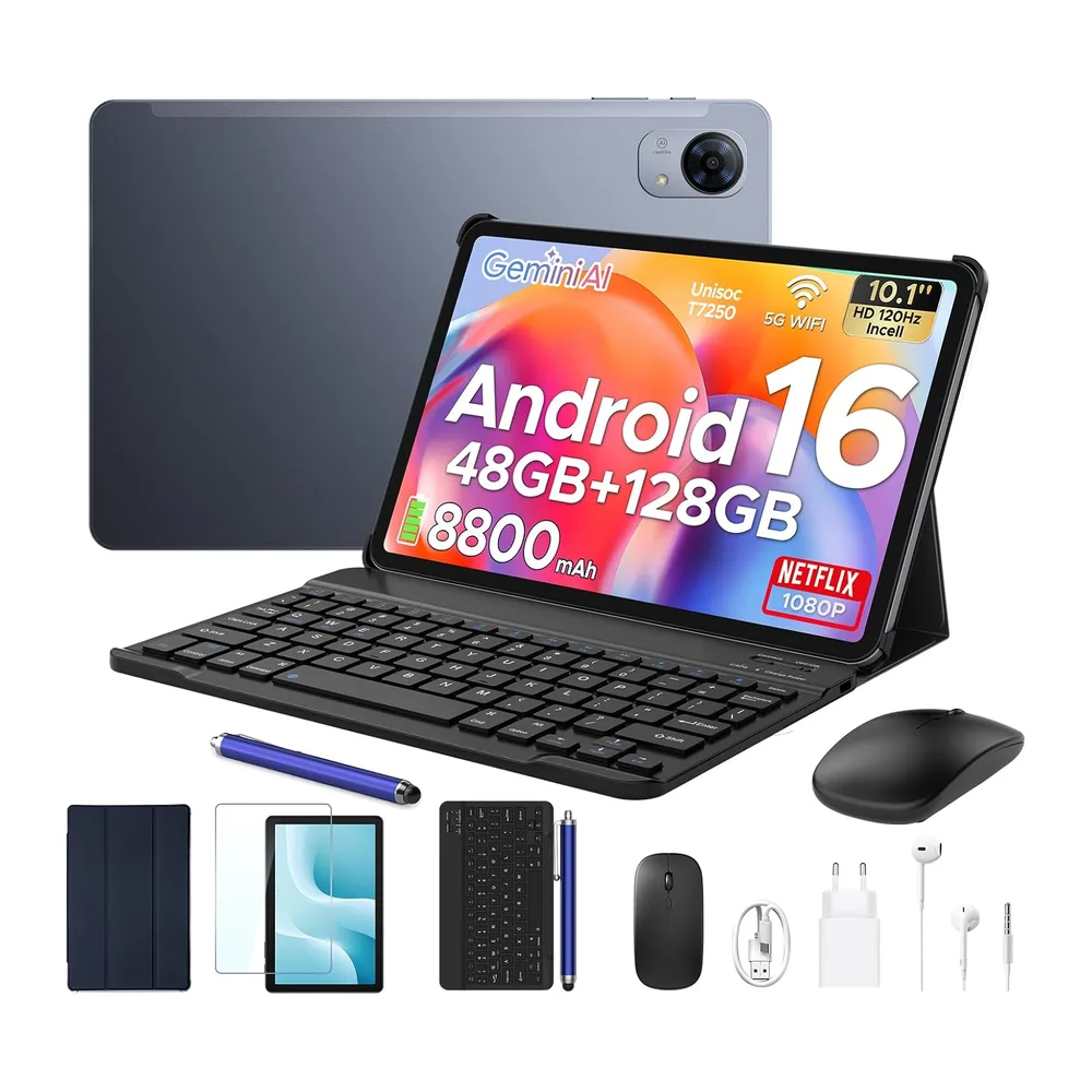 ODEA Tablet 12" Android15, 128GB IPS 2000x1200, 8000mAh 8+13MP con Custodia — 3
