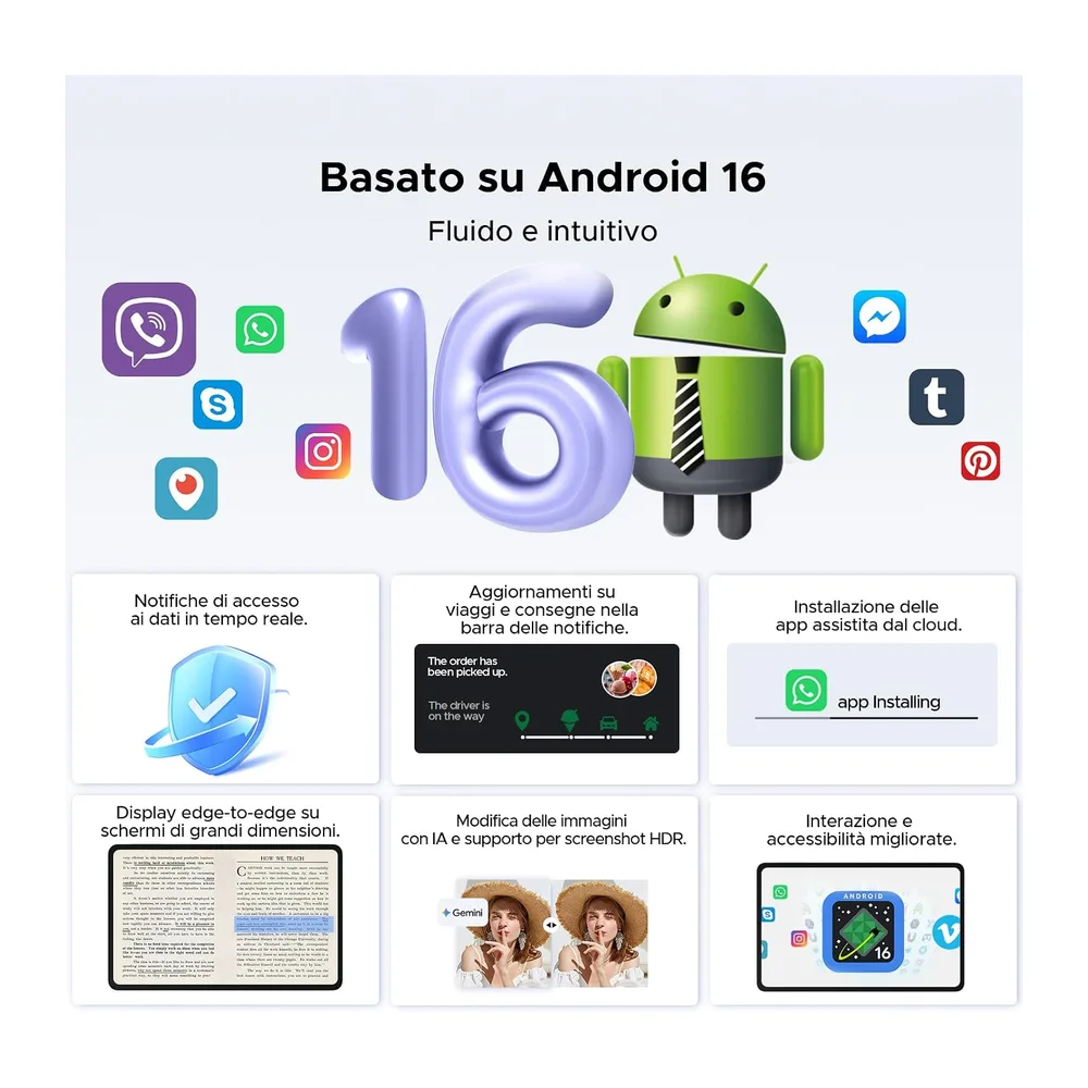 P11 Pro Tablet Android 16,2.4K 90Hz Tablet 11 Pollici con Gemini AI — 6