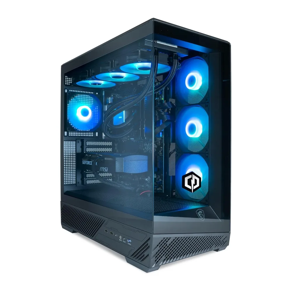 CYBERPOWERPC x MSI PBM Gaming PC - AMD Ryzen 7 9800X3D, Nvidia RTX 5080, 32GB RAM, 1TB NVMe SSD, 1000W PSU,