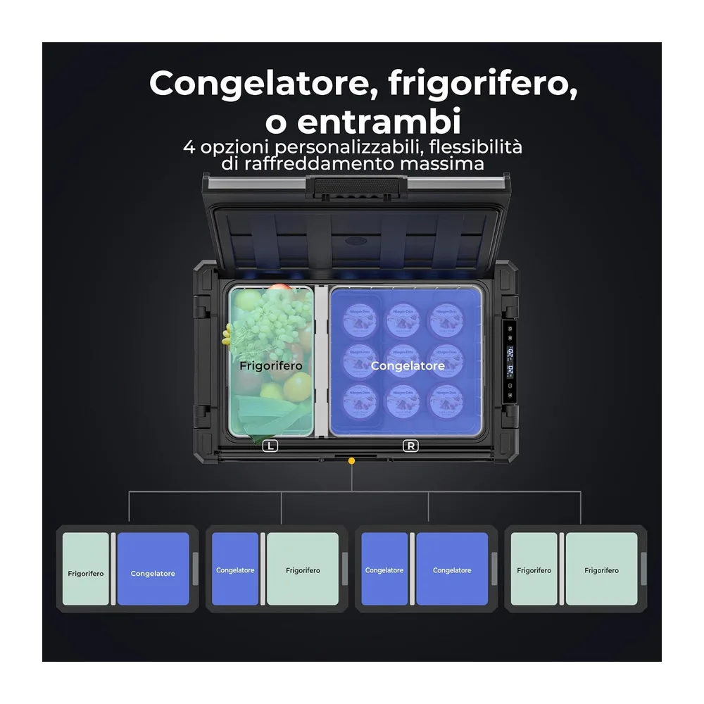 BougeRV Rocky V3.0 Doppia Zona Frigo Auto 52L con Batteria 240Wh — 3