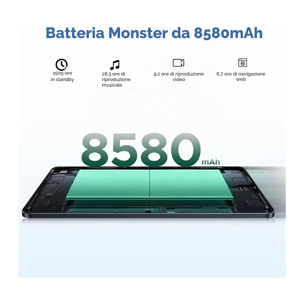 U11 PRO 2026 Tablet Android 16, 30GB+256GB/2TB Gemini AI, 8580mAh 7.9mm Thin Tablet 11 Pollici, T7200 Octa — 6