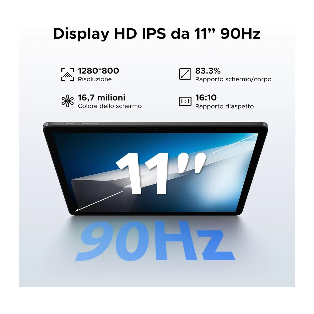 Tab A9+ Android 16 Tablet 11 Pollici, Unisoc T7200 Octa Core, 8580mAh, 90Hz-1080P, 13MP+5MP, 20GBRAM+64GB/2TB — 2