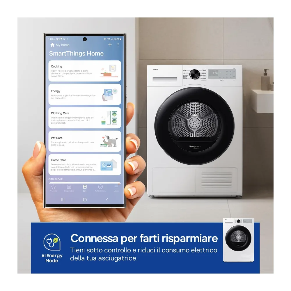 Samsung Asciugatrice Crystal EcoDry DV80DG52B0AHET — 3