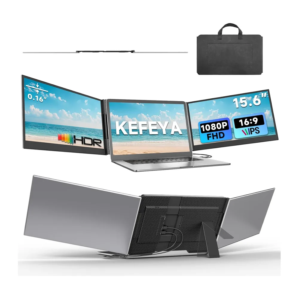 KEFEYA Triplo Schermo Portatile da 15,6"