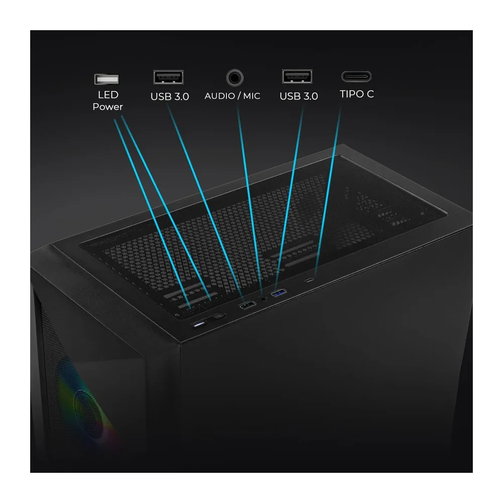 YEYIAN Gaming PC EdgeESP | Intel i5-14400F 10 core (4,7 GHz OC) | NVIDIA RTX 5060 8 GB GDDR7 | 32 GB DDR5 — 5