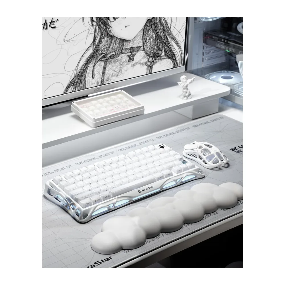 GravaStar Mercury K1 Tastiera Gaming Meccanica Wireless 75%-Bianco — 2
