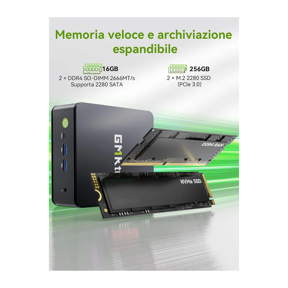 GMKtec G11 Mini PC con AMD Ryzen Embedded R2514 — 4
