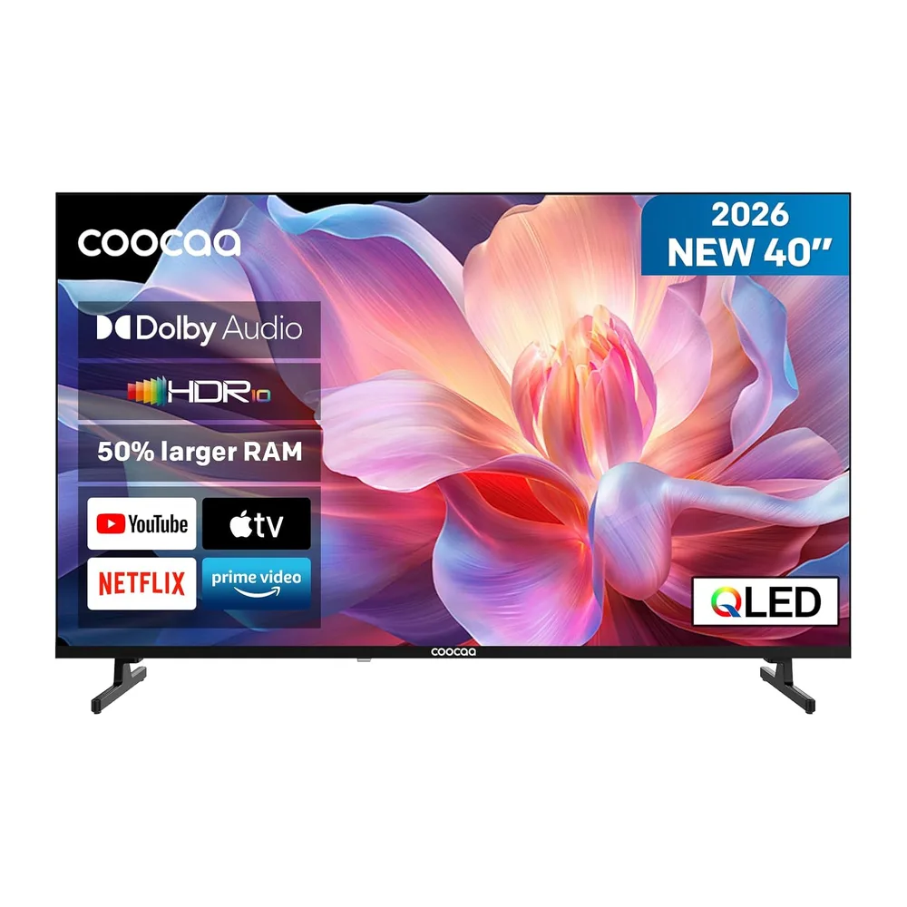 coocaa 40 Pollici Smart TV, QLED Televisore, Full HD, HDR 10, Dolby Audio, 1.5GB RAM Upgrade, Low Blue Light