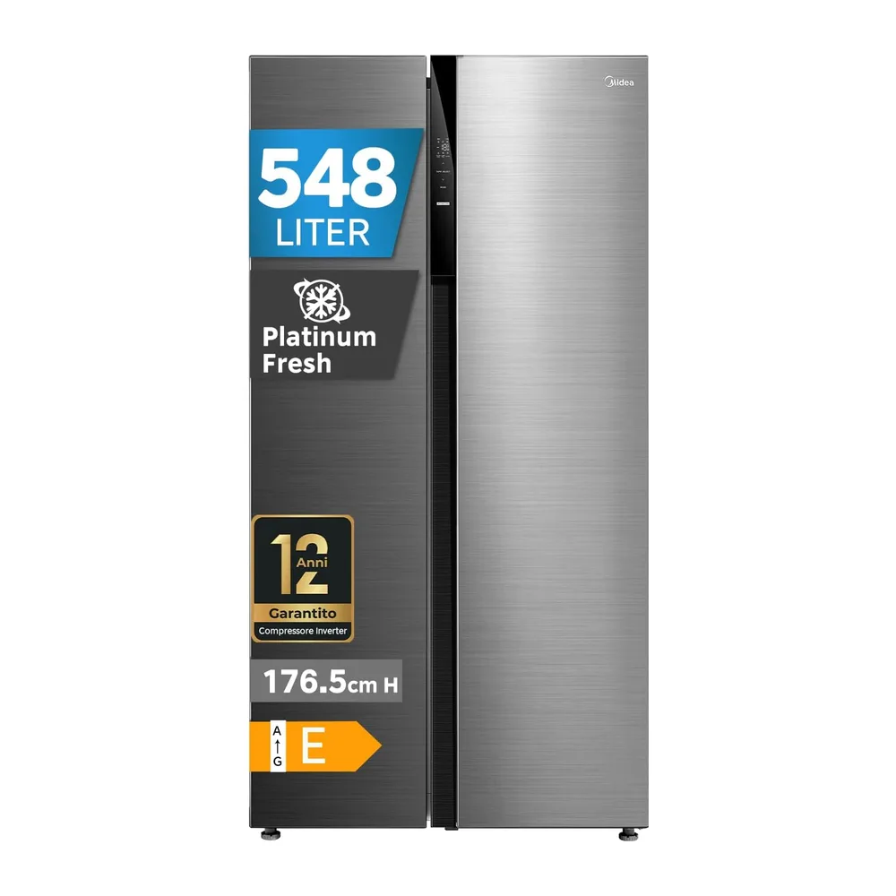 Midea 548L Side by Side Frigorifero, Total No Frost, MERS530FGE46EU [Classe di efficienza energetica E]