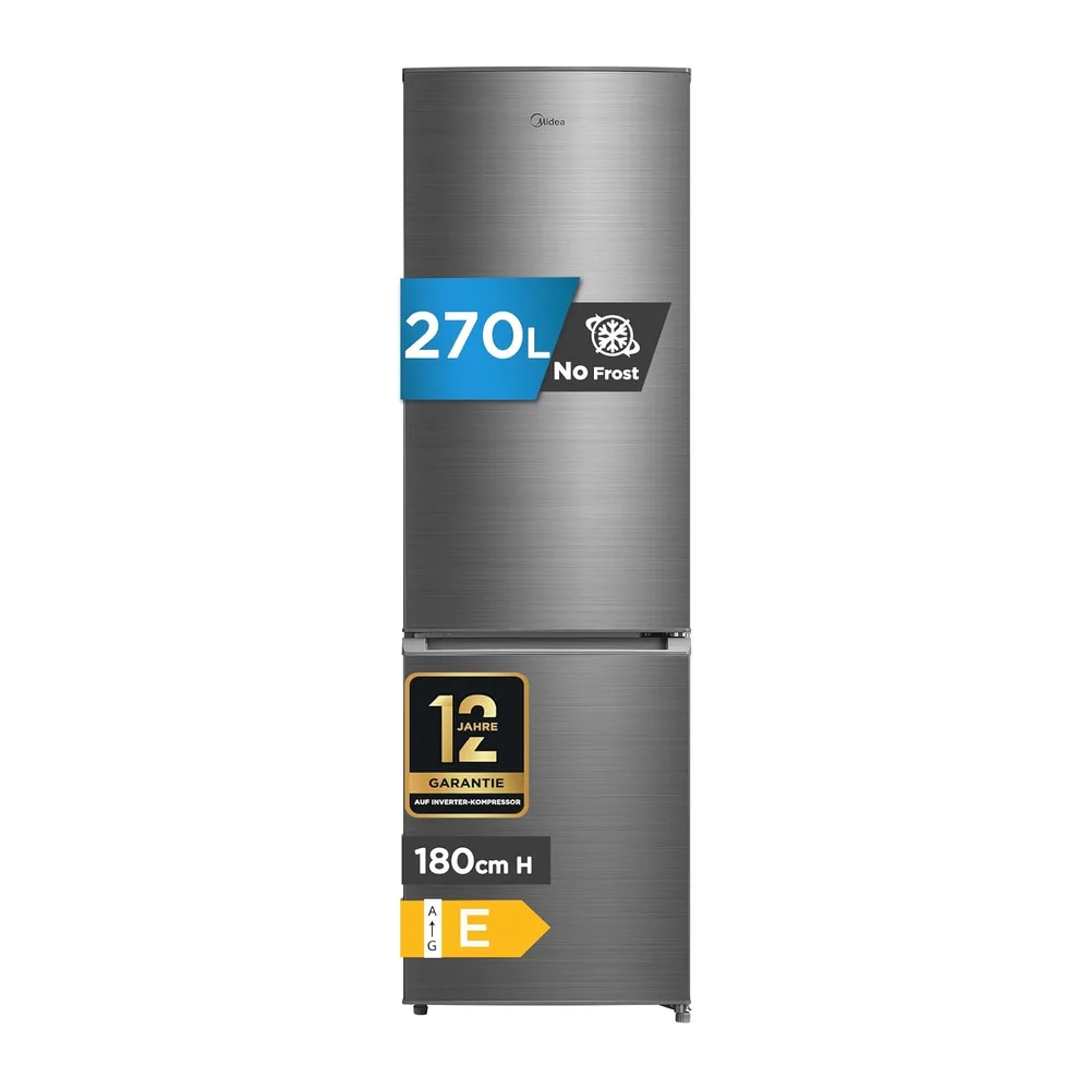 Midea 270L Frigorifero Combinato, Total No Frost, MERB276FGE46EU [Classe di efficienza energetica E]