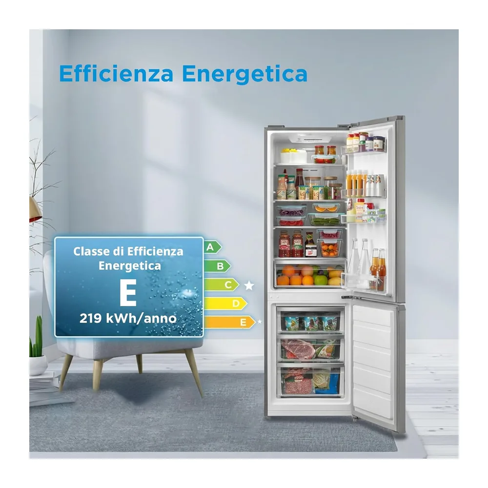 Midea 270L Frigorifero Combinato, Total No Frost, MERB276FGE46EU [Classe di efficienza energetica E] — 6