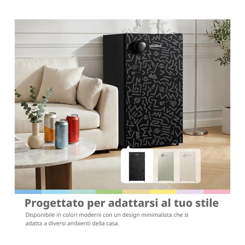 COMFEE' Frigorifero Piccolo colorati Ufficio 88L con Maniglia Removibile [Classe di efficienza energetica E] — 3