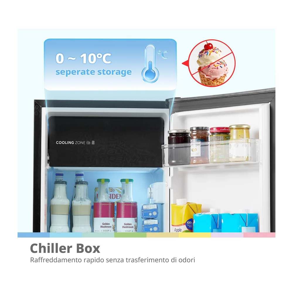 COMFEE' Frigorifero Piccolo colorati Ufficio 88L con Maniglia Removibile [Classe di efficienza energetica E] — 5
