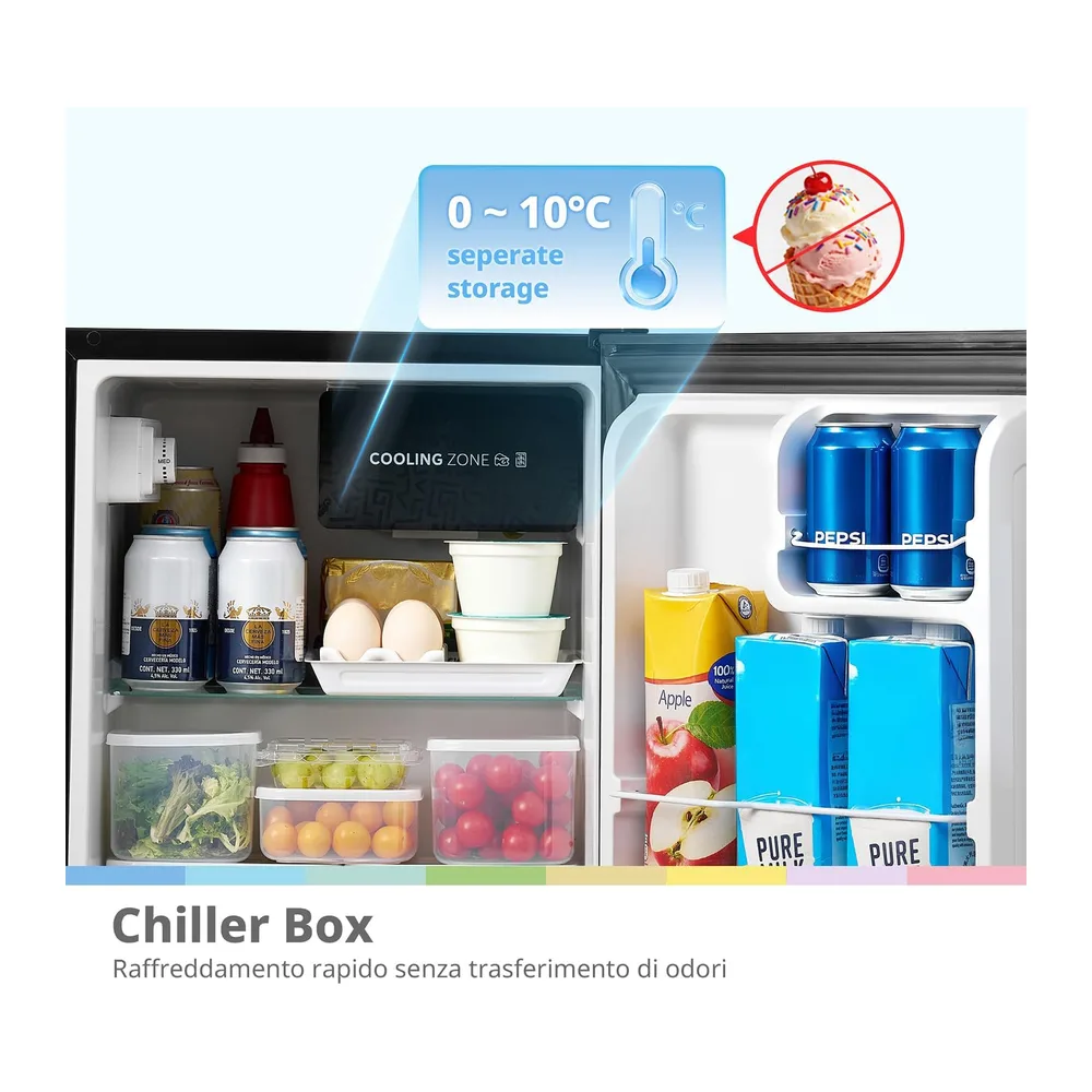 COMFEE' Mini Frigorifero Piccolo da Ufficio 43L con Maniglia Removibile [Classe di efficienza energetica E] — 5