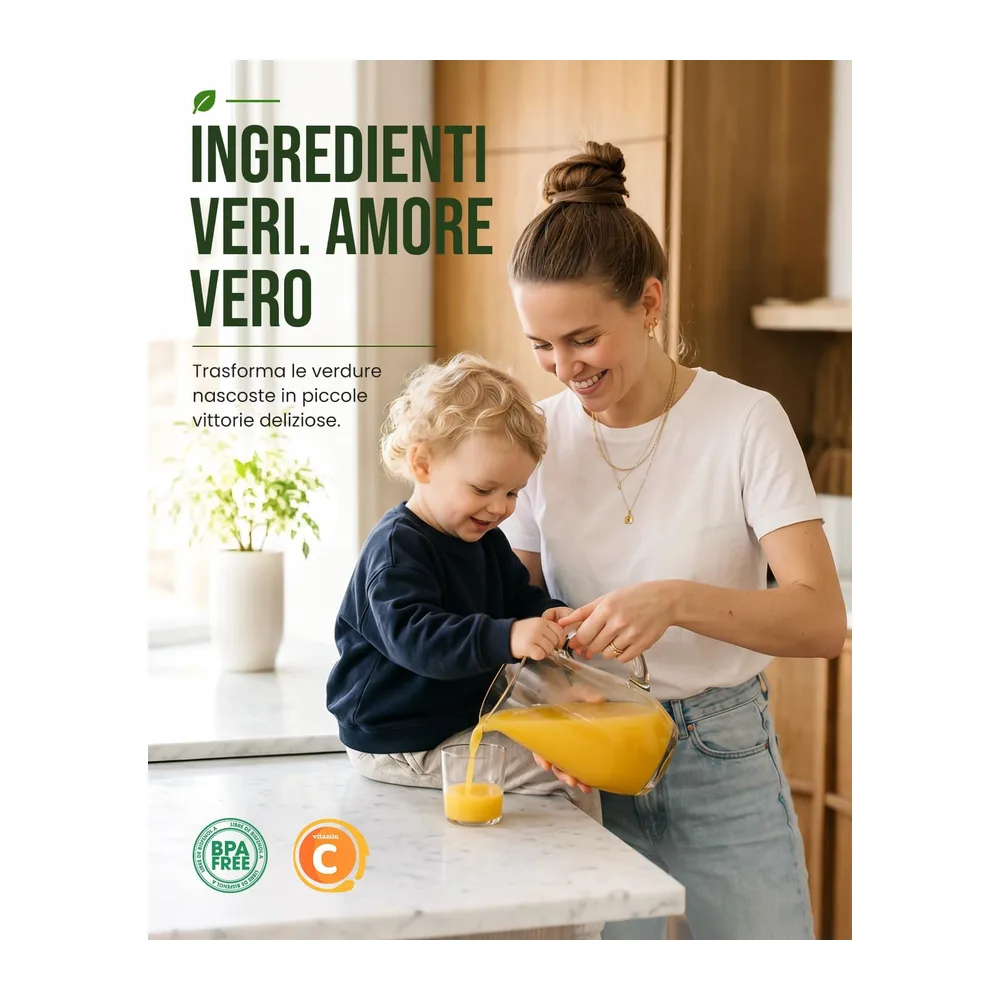 LINKChef Estrattore Frutta e Verdura, Grande Imboccatura 130 mm Estrattore di Succo a Freddo, 1,8 L Capacità, — 6