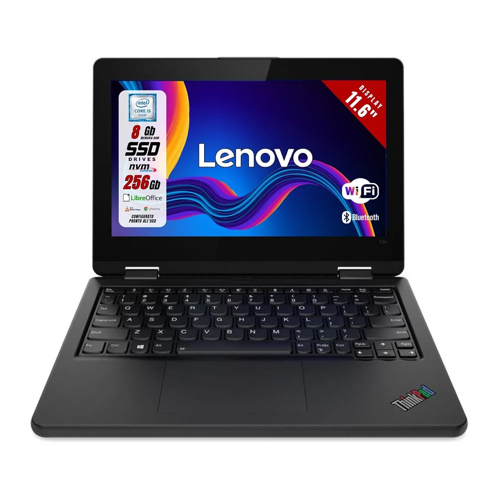 Lenovo ThinkPad Yoga 11E - Display 11.6" HD - Intel i5-8200Y 2 Core 1.30Ghz - Ram 8Gb SSD 256Gb - Webcam,