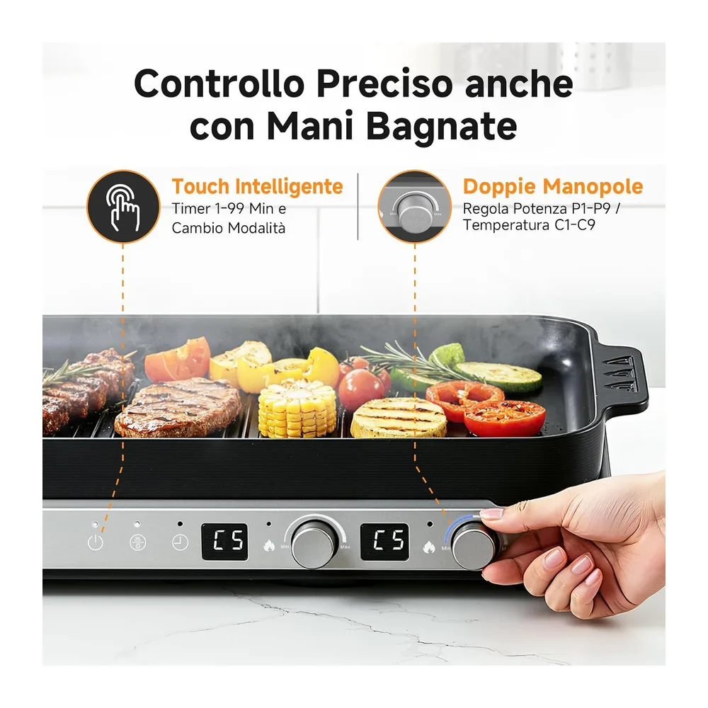 AMZCHEF 3000W Piano cottura induzione 2 fuochi — 4
