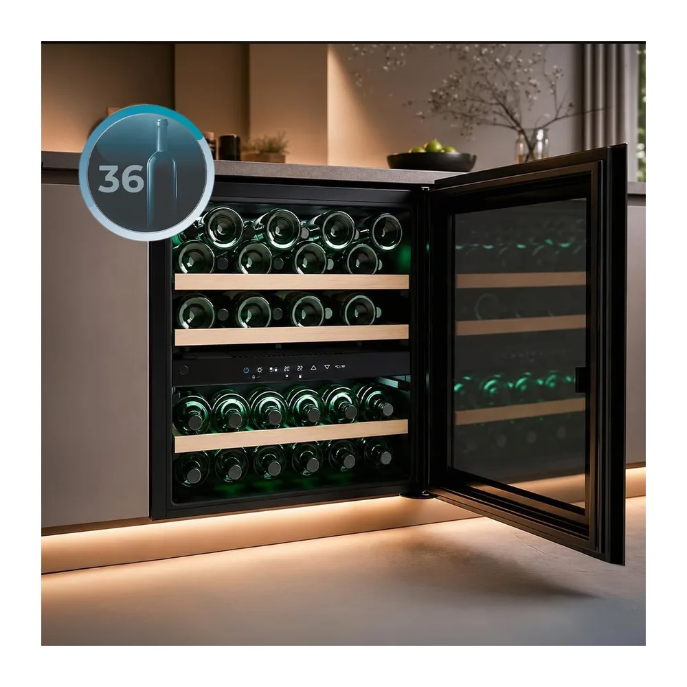 Cecotec Cantinetta Vino Incasso 36 Bottiglie Bolero GrandSommelier Duo 36000 Touch Matt Black Compressor. — 4