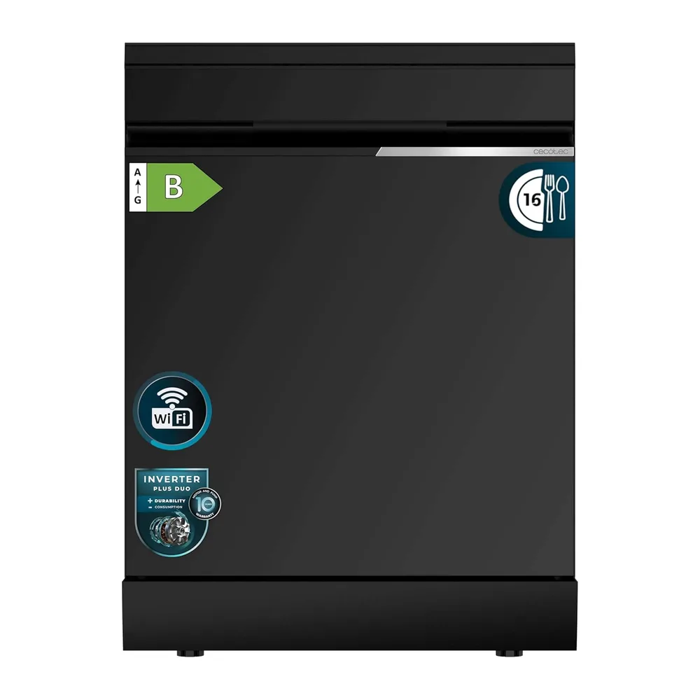 Cecotec Lavastoviglie Libera Installazione 60cm 16 Coperti WiFi Bolero Aguazero 7000 Matt Black Glass