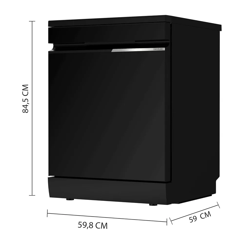 Cecotec Lavastoviglie Libera Installazione 60cm 16 Coperti WiFi Bolero Aguazero 7000 Matt Black Glass — 2