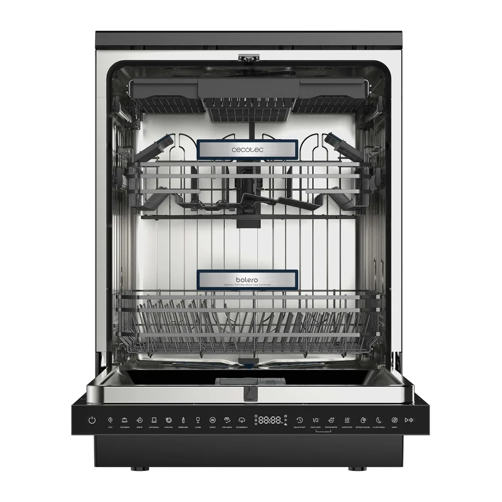 Cecotec Lavastoviglie Libera Installazione 60cm 16 Coperti WiFi Bolero Aguazero 7000 Matt Black Glass — 3