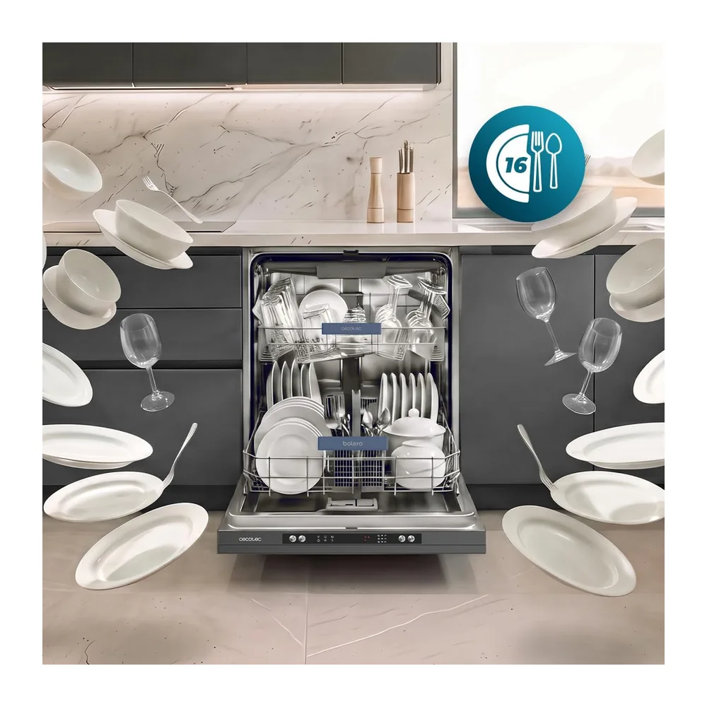 Cecotec Lavastoviglie Incasso 60cm 16 Coperti Bolero Aguazero 6260 Full-BI. Motore Inverter Plus Duo — 3