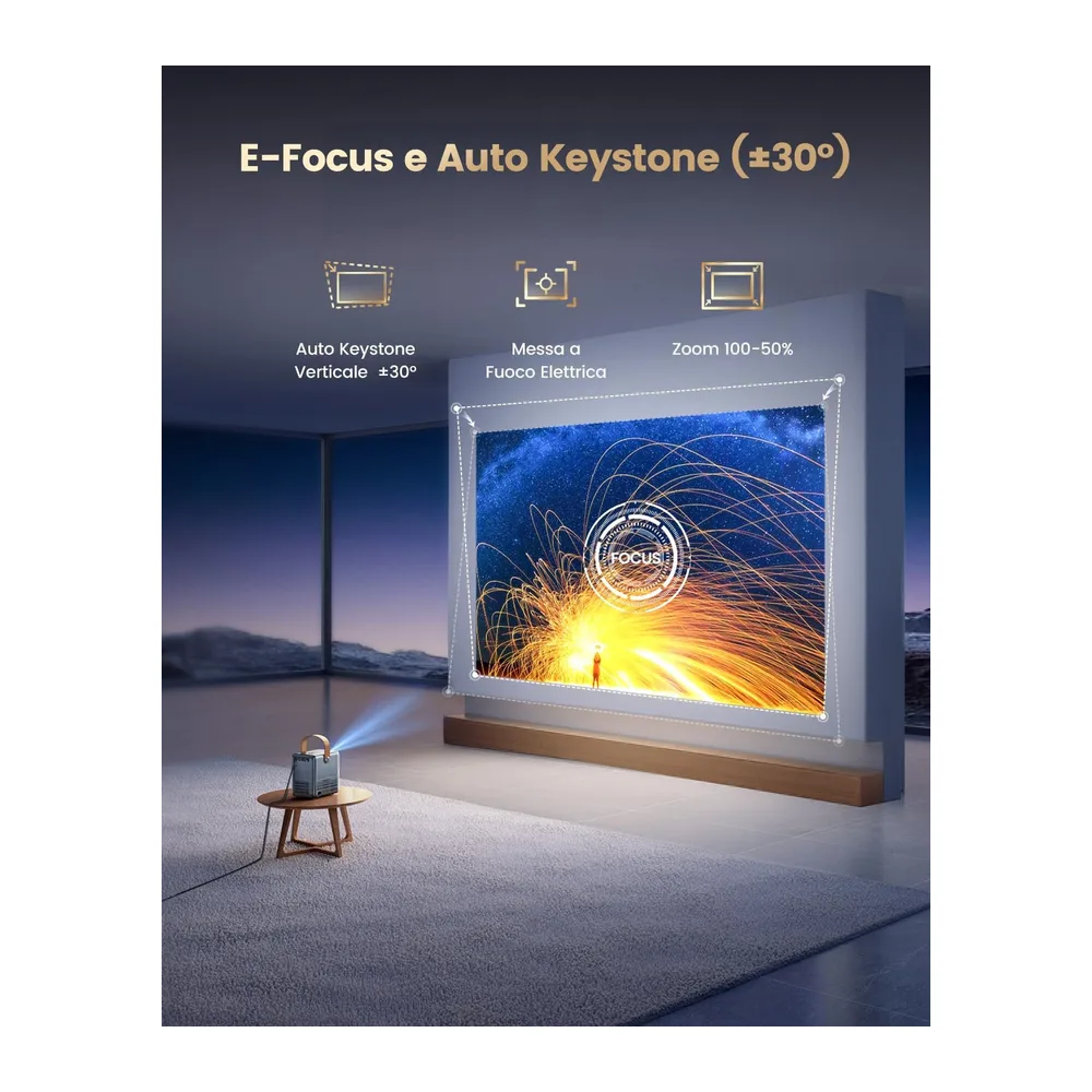 WiMiUS Proiettore Portatile 4K Smart con Netflix Ready — 4