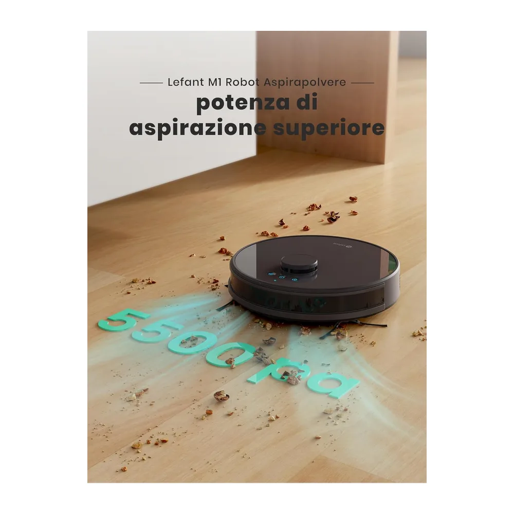Lefant M1 Robot Aspirapolvere Lavapavimenti con Mappatura 3 in 1 — 2