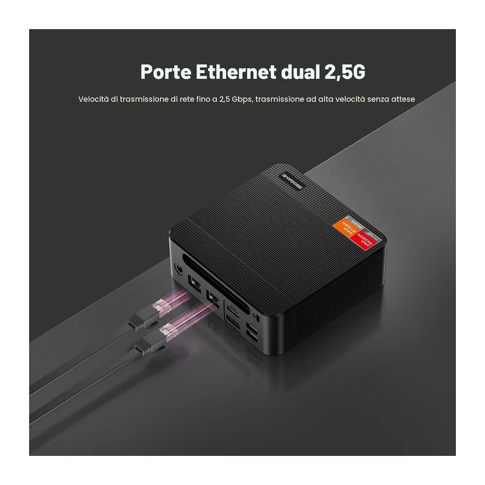 BOSGAME P4ultra Mini PC Ryzen 7 7730U (fino a 4,5 GHz — 6