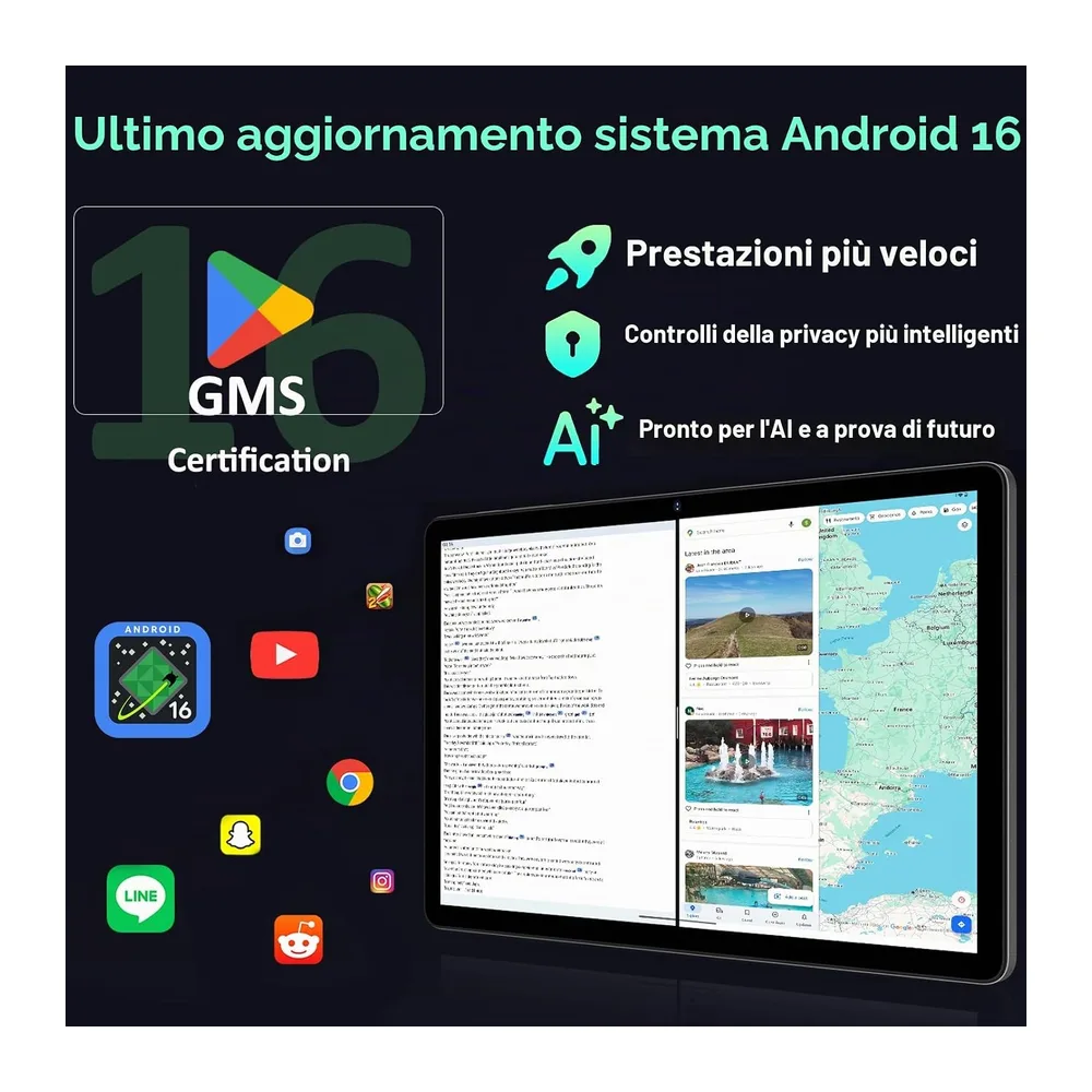 Tablet 11 Pollici Android 16 con 36GB RAM+512GB ROM (2TB TF) — 2