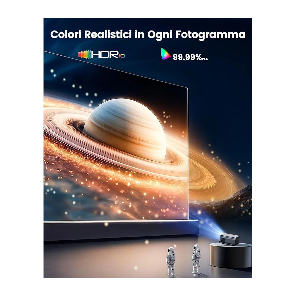 Proiettore 4K Google TV, 1100 ANSI, HDR10, AI Image, Auto Focus/6D Keystone, Wimius Proiettore 4K Smart TV, — 3