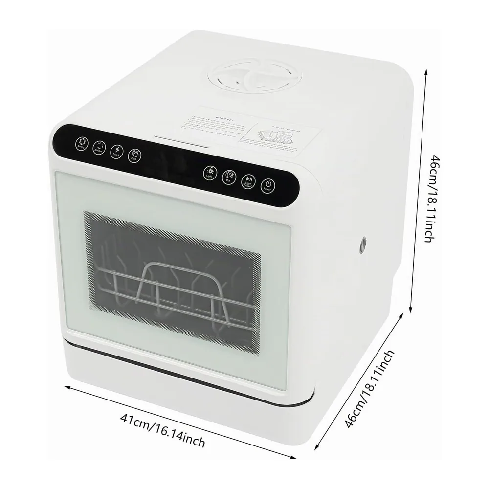 Lavastoviglie, lavapavimenti da tavolo, mini lavapiatti con serbatoio dell'acqua da 6 l, 1100 W, 4 programmi, — 2