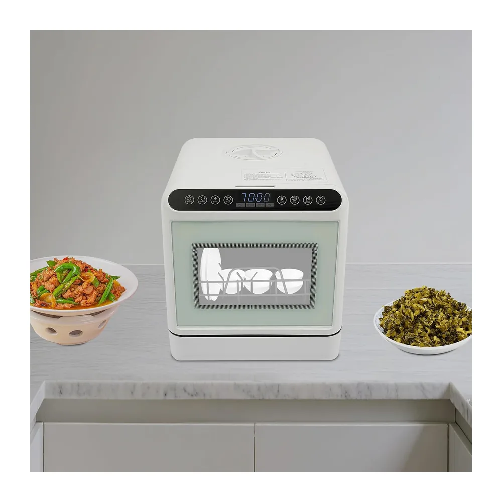 Lavastoviglie, lavapavimenti da tavolo, mini lavapiatti con serbatoio dell'acqua da 6 l, 1100 W, 4 programmi, — 6
