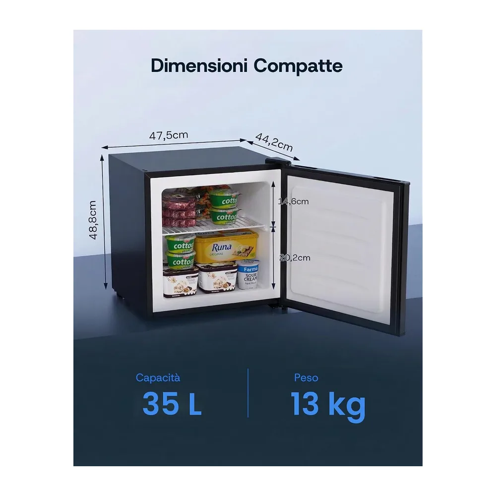 Upstreman 35L Mini Congelatore Compatto, 4 Stelle Congelatore Piccolo -21℃,Porta — 2