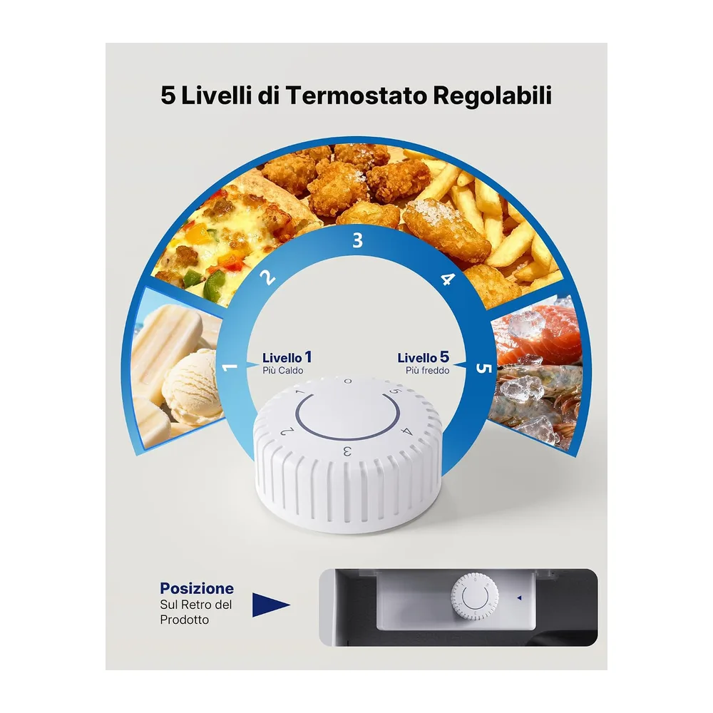 Upstreman 35L Mini Congelatore Compatto, 4 Stelle Congelatore Piccolo -21℃,Porta — 4