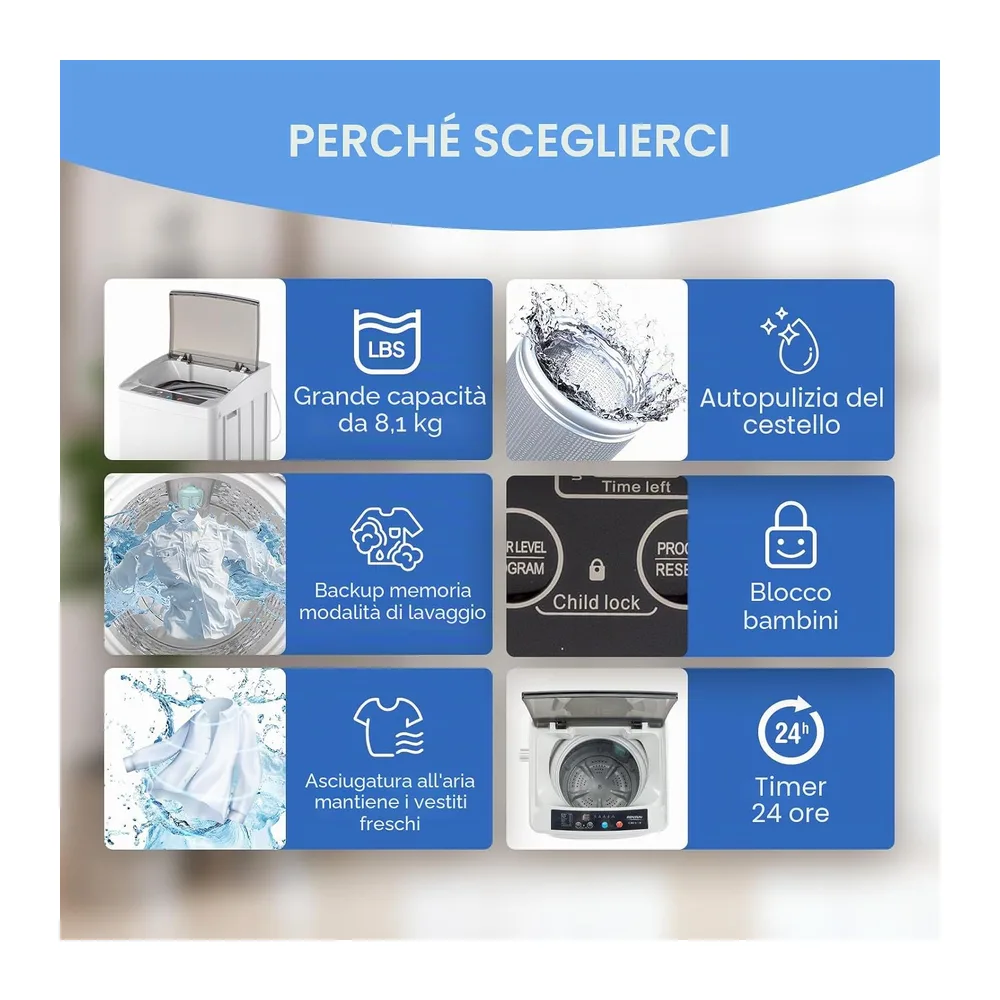 ROVSUN Lavatrice con caricamento dall'alto — 4