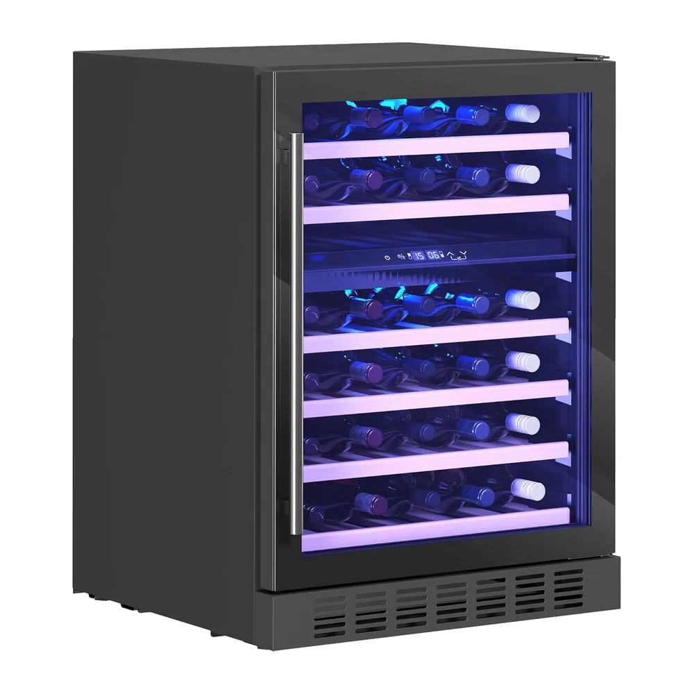 HOMCOM Cantinetta Vino Doppia Temperatura 46 Bottiglie 131L Silenziosa [Classe di efficienza energetica F]