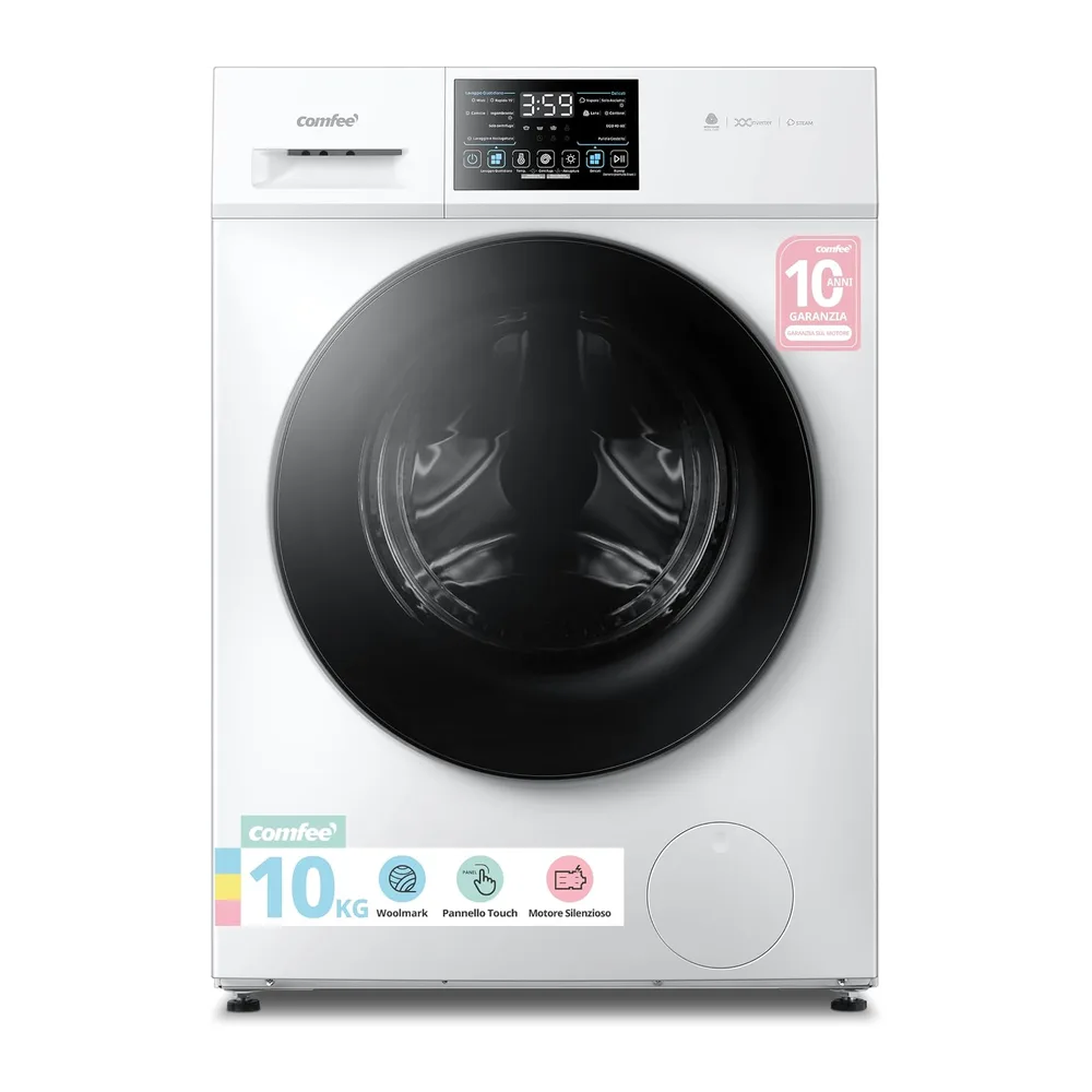 COMFEE' Lavasciuga 10/7 kg Classe A/D 1400 Giri Motore Inverter [Classe di efficienza energetica A]
