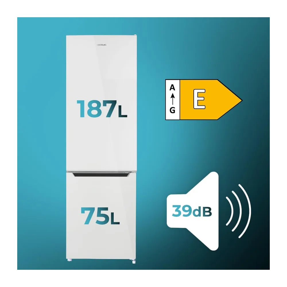Cecotec Frigorifero Combinato Bolero CoolMarket Combi 262 White E PureFresh Kit. Altezza 176 cm — 3