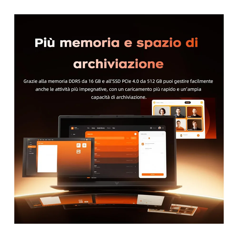 15,6" PC Portatile Ryzen 5 7430U Fino a 4,3 GHz 16GB DDR4 512GB SSD Ufficio — 4