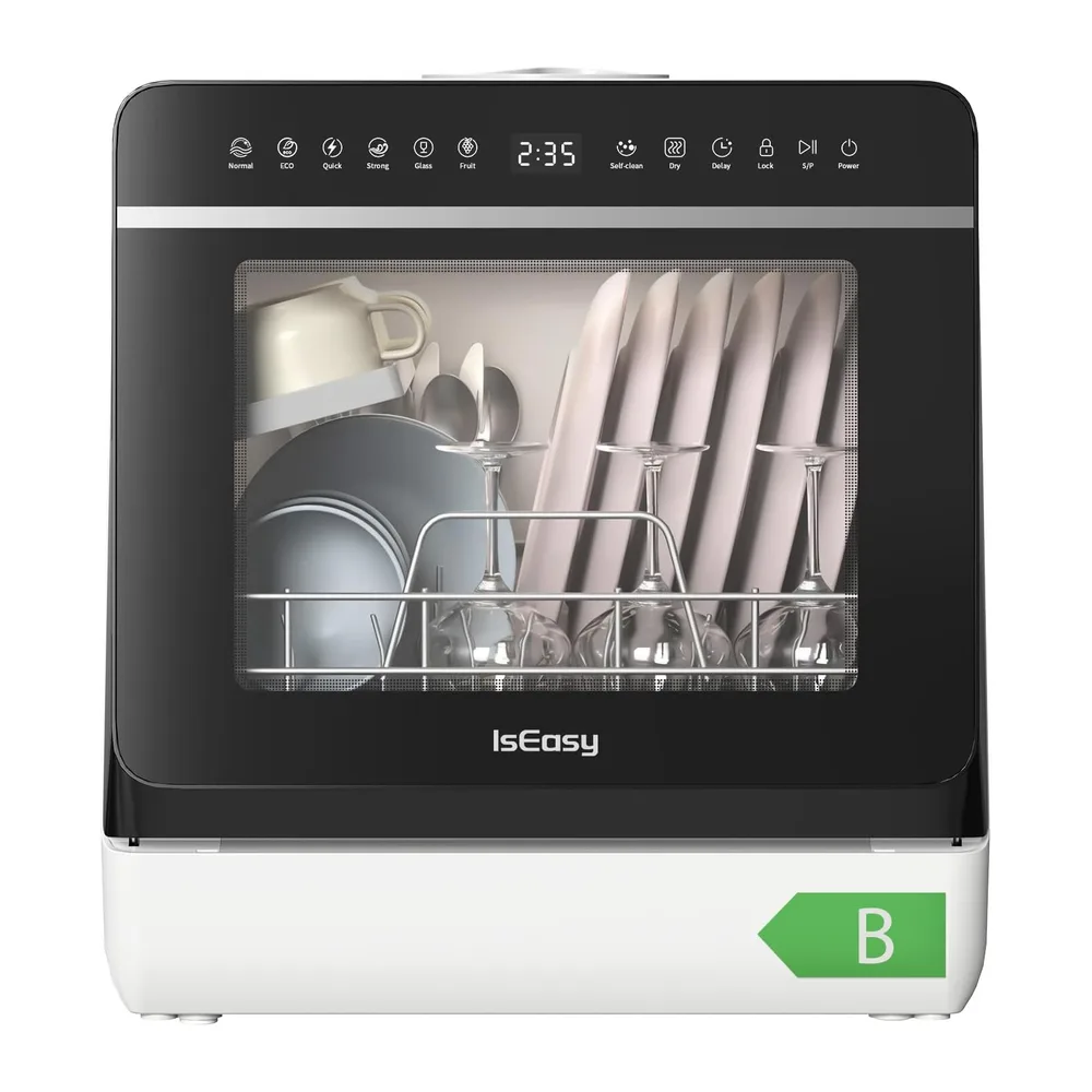 Mini Lavastoviglie da Tavolo, Lavastoviglie portatile da 5L, 7+3 Programmi, Touch Control e Display LED,
