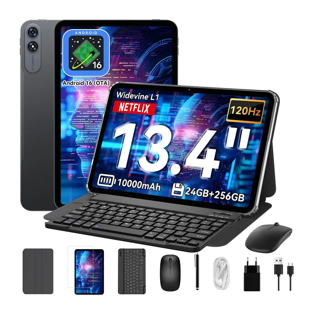 P13 Pro Tablet 13 Pollici, IPS 2.4K, 120Hz,T7280 Octa-Core, 48GB+256GB(TF 2TB), 12000mAh/18W, 16MP+8MP, 4G — 2