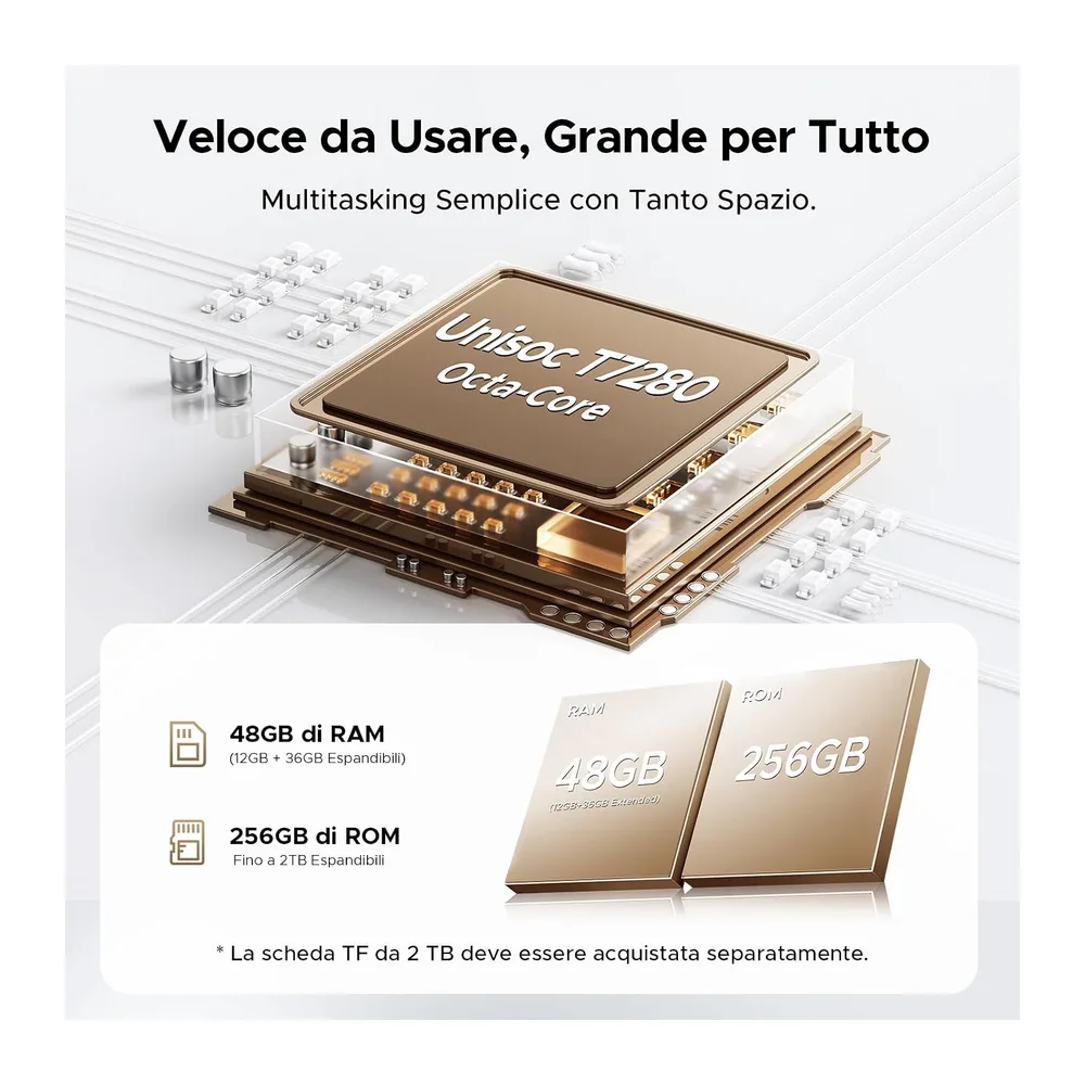 P13 Pro Tablet 13 Pollici, IPS 2.4K, 120Hz,T7280 Octa-Core, 48GB+256GB(TF 2TB), 12000mAh/18W, 16MP+8MP, 4G — 4